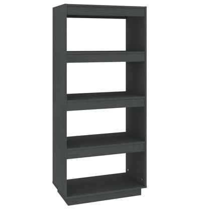 Bücherregal/Raumteiler Grau 60x35x135 cm Massivholz Kiefer - Pazzar.ch