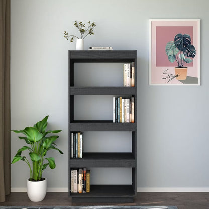 Bücherregal/Raumteiler Grau 60x35x135 cm Massivholz Kiefer - Pazzar.ch
