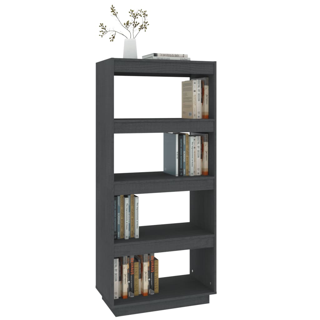 Bücherregal/Raumteiler Grau 60x35x135 cm Massivholz Kiefer - Pazzar.ch