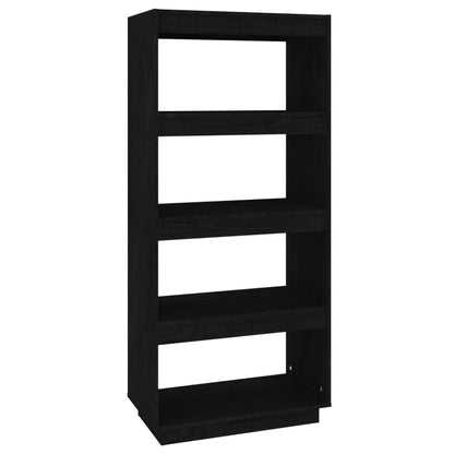 Bücherregal/Raumteiler Schwarz 60x35x135 cm Massivholz Kiefer - Pazzar.ch