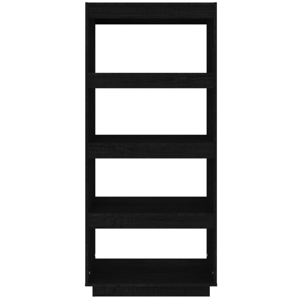 Bücherregal/Raumteiler Schwarz 60x35x135 cm Massivholz Kiefer - Pazzar.ch