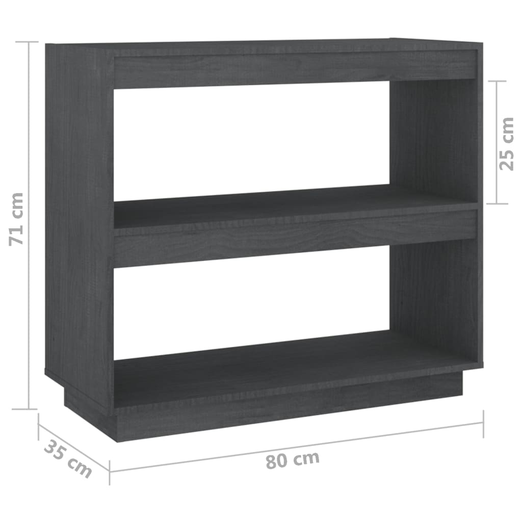 Bücherregal Grau 80x35x71 cm Massivholz Kiefer - Pazzar.ch