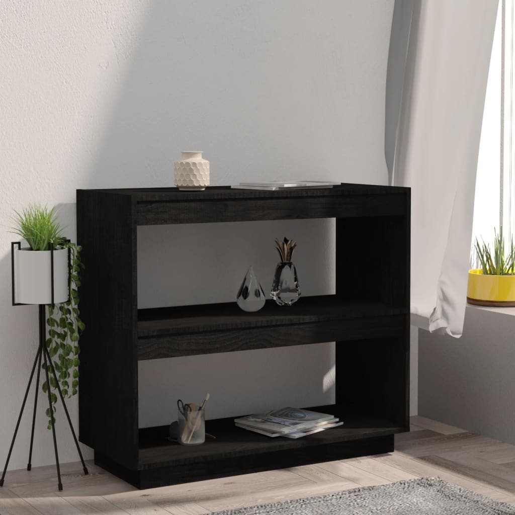 Bücherregal Schwarz 80x35x71 cm Massivholz Kiefer - Pazzar.ch