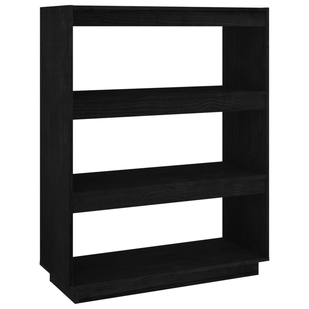 Bücherregal/Raumteiler Schwarz 80x35x103 cm Massivholz Kiefer - Pazzar.ch