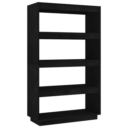 Bücherregal/Raumteiler Schwarz 80x35x135 cm Massivholz Kiefer - Pazzar.ch