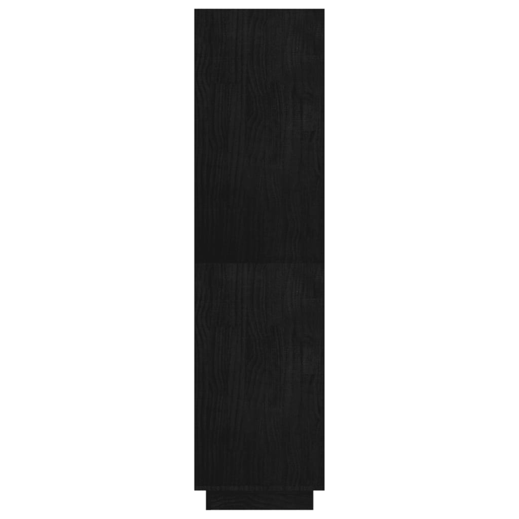 Bücherregal/Raumteiler Schwarz 80x35x135 cm Massivholz Kiefer - Pazzar.ch