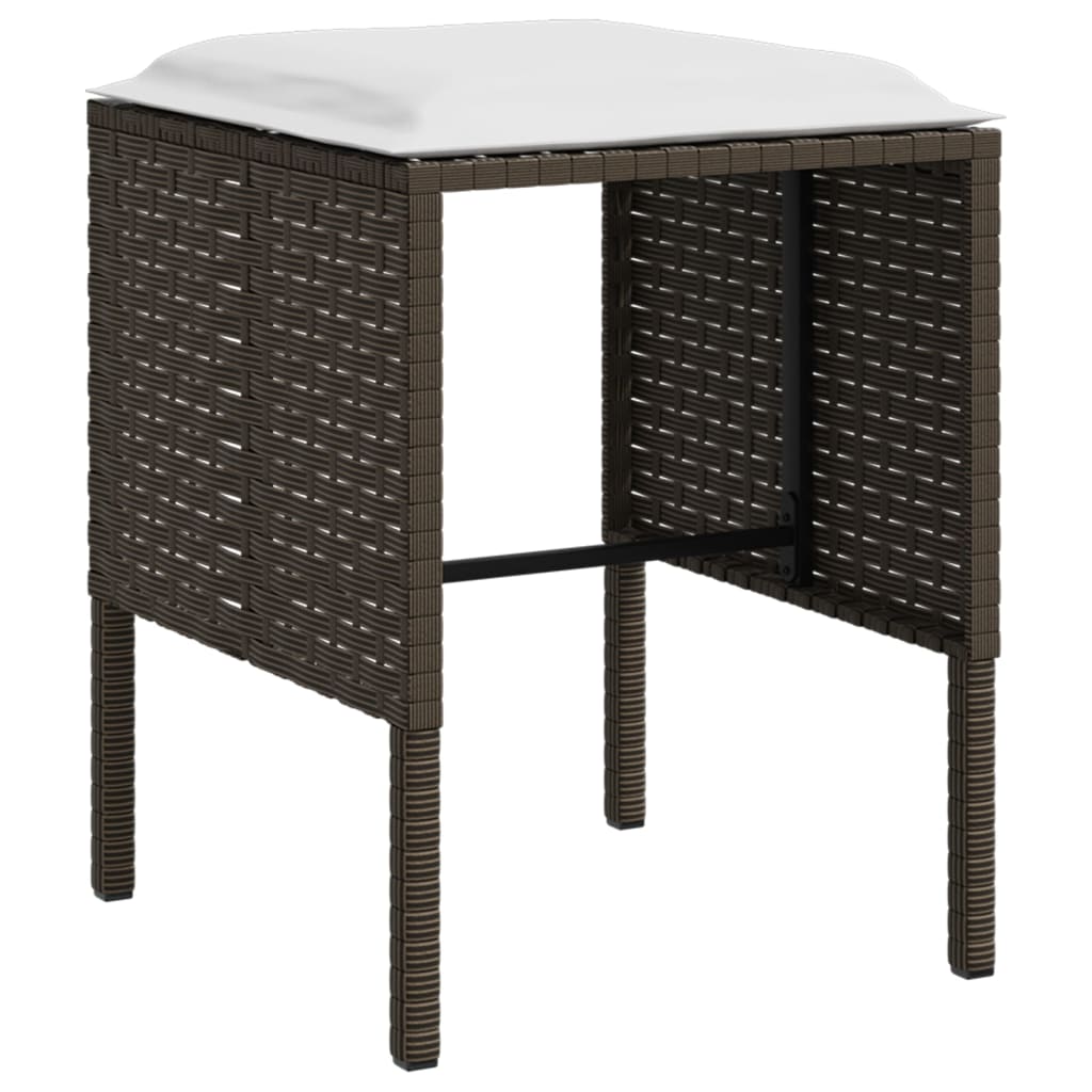 5-tlg. Sofagarnitur in L-Form mit Kissen Poly Rattan Braun - Pazzar.ch