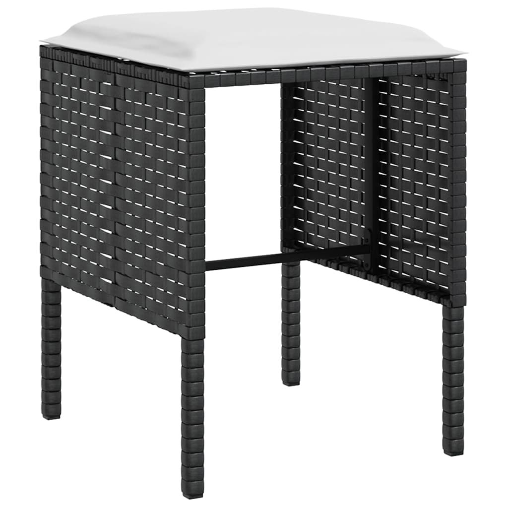 5-tlg. Sofagarnitur in L-Form mit Kissen Poly Rattan Schwarz - Pazzar.ch
