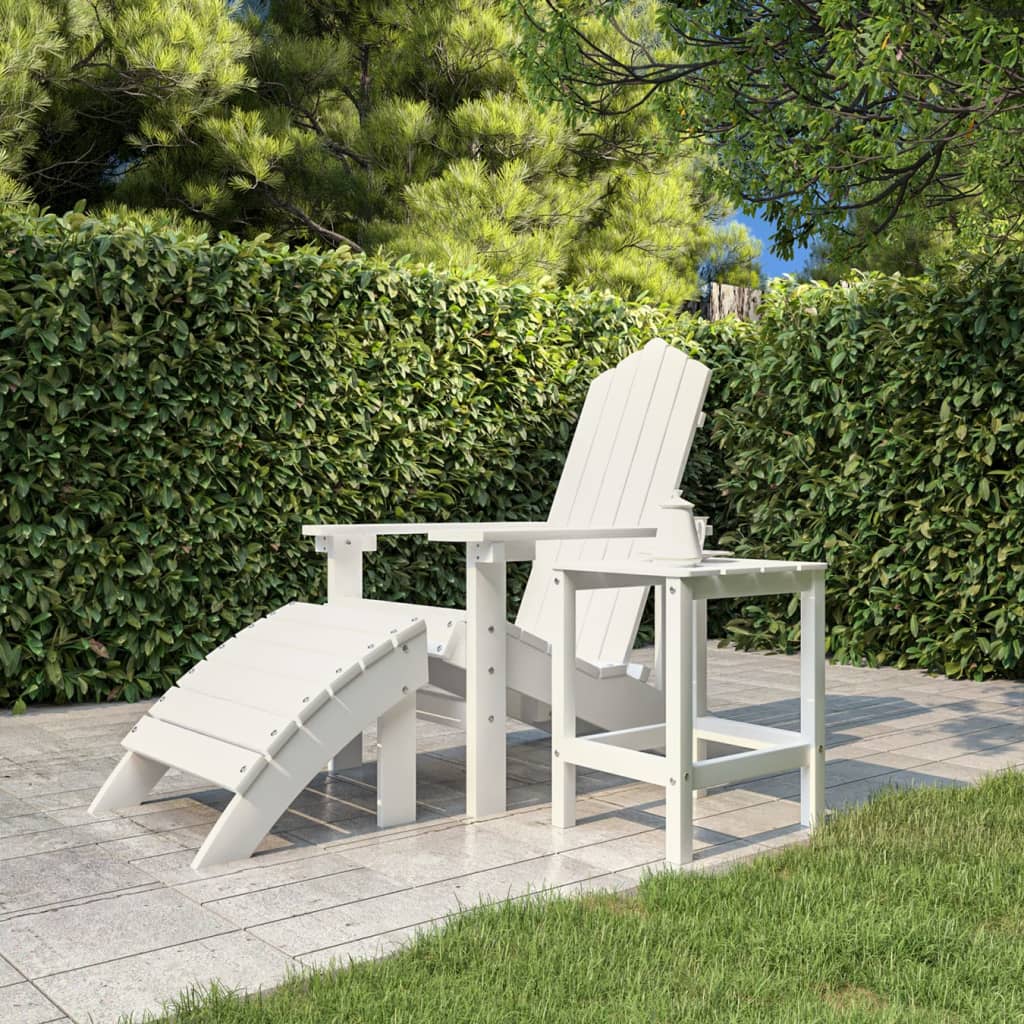Adirondack-Gartentisch Weiß 38x38x46 cm HDPE - Pazzar.ch