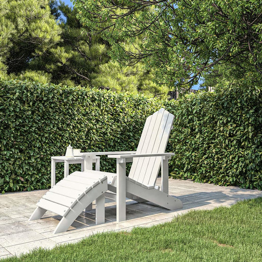 Adirondack-Gartenstuhl mit Fußstütze HDPE Weiß - Pazzar.ch