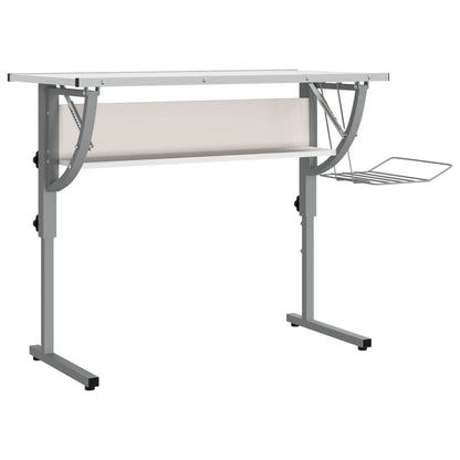 Basteltisch Weiß & Grau 110x53x(58-87) cm Holzwerkstoff & Stahl - Pazzar.ch