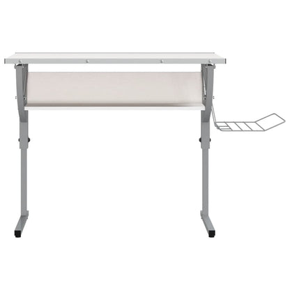 Basteltisch Weiß & Grau 110x53x(58-87) cm Holzwerkstoff & Stahl - Pazzar.ch