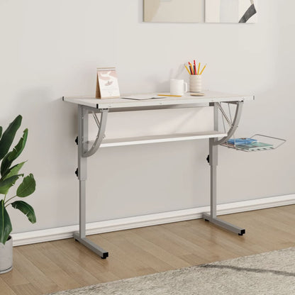 Basteltisch Weiß & Grau 110x53x(58-87) cm Holzwerkstoff & Stahl - Pazzar.ch