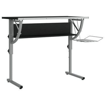 Basteltisch Schwarz & Grau 110x53x(58-87)cm Holzwerkstoff Stahl - Pazzar.ch