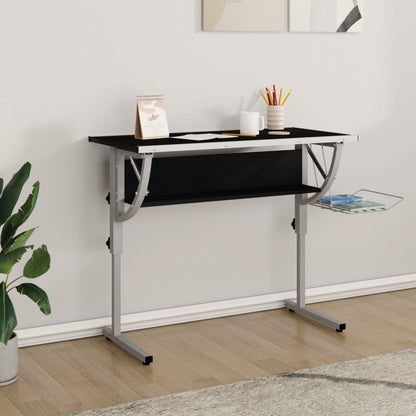 Basteltisch Schwarz & Grau 110x53x(58-87)cm Holzwerkstoff Stahl - Pazzar.ch
