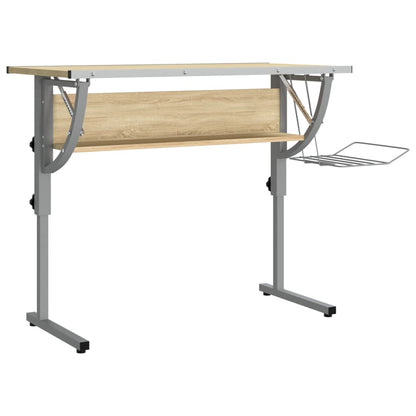 Basteltisch Sonoma Eiche & Grau 110x53x(58-87) cm Holzwerkstoff - Pazzar.ch