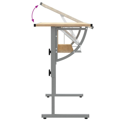 Basteltisch Sonoma Eiche & Grau 110x53x(58-87) cm Holzwerkstoff - Pazzar.ch