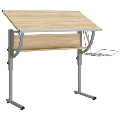 Basteltisch Sonoma Eiche & Grau 110x53x(58-87) cm Holzwerkstoff - Pazzar.ch