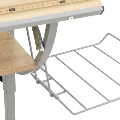 Basteltisch Sonoma Eiche & Grau 110x53x(58-87) cm Holzwerkstoff - Pazzar.ch