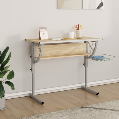 Basteltisch Sonoma Eiche & Grau 110x53x(58-87) cm Holzwerkstoff - Pazzar.ch