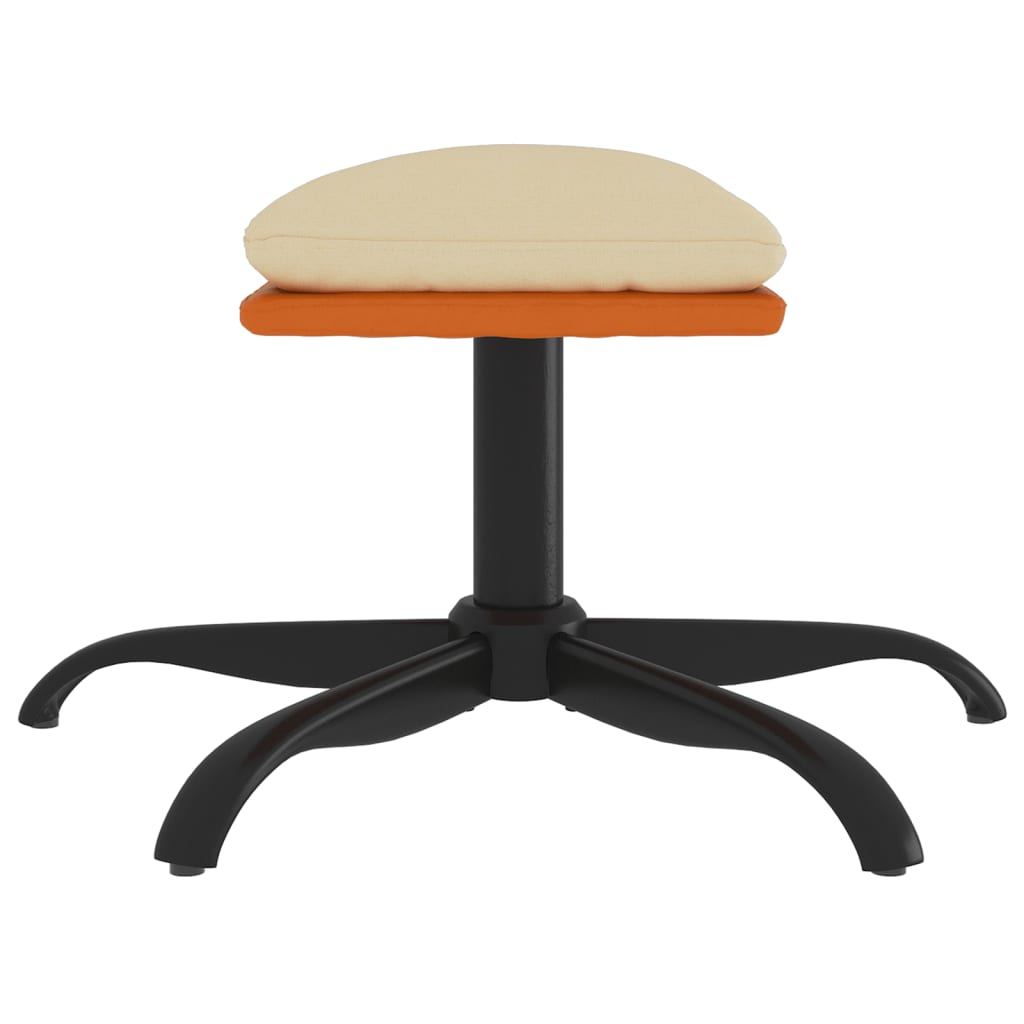 Fußhocker Creme 60x60x36 cm Stoff und Kunstleder - Pazzar.ch