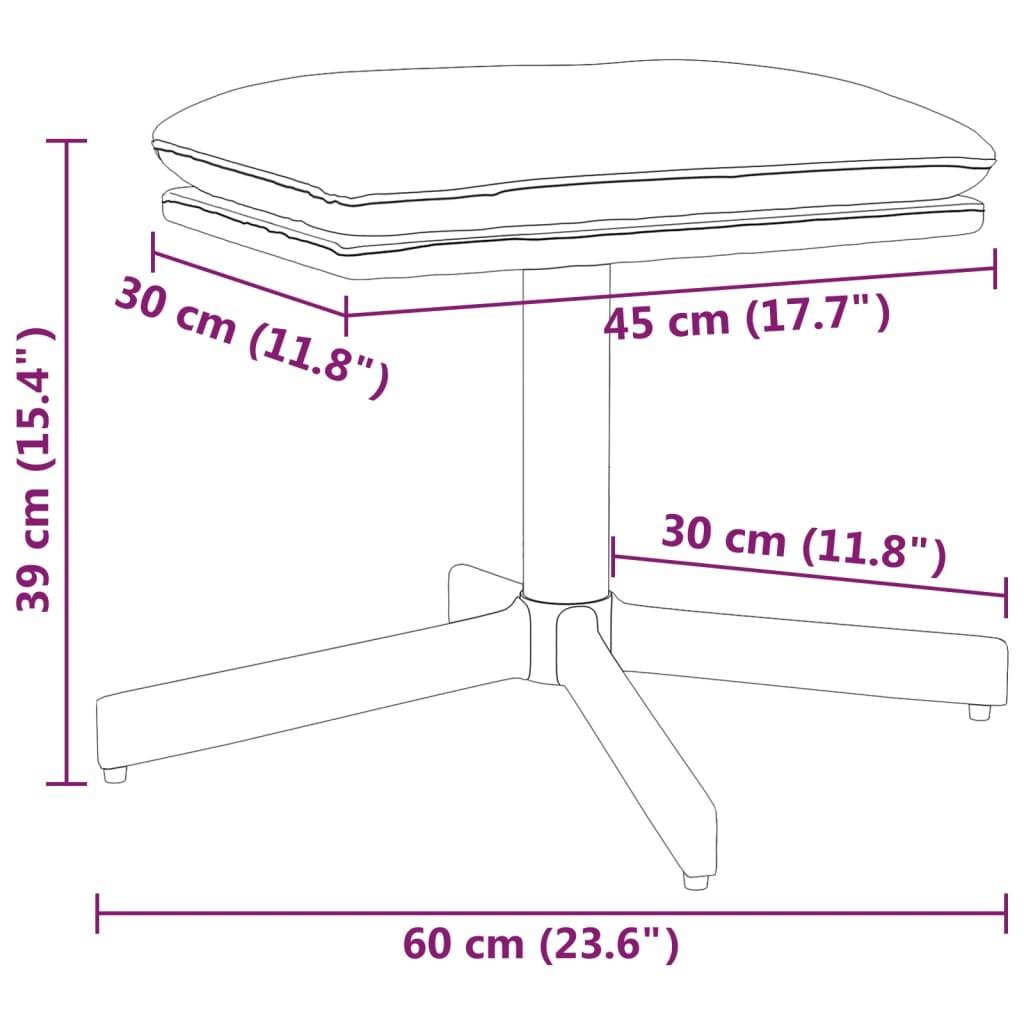 Fußhocker Cremeweiß 60x60x36 cm Samt - Pazzar.ch