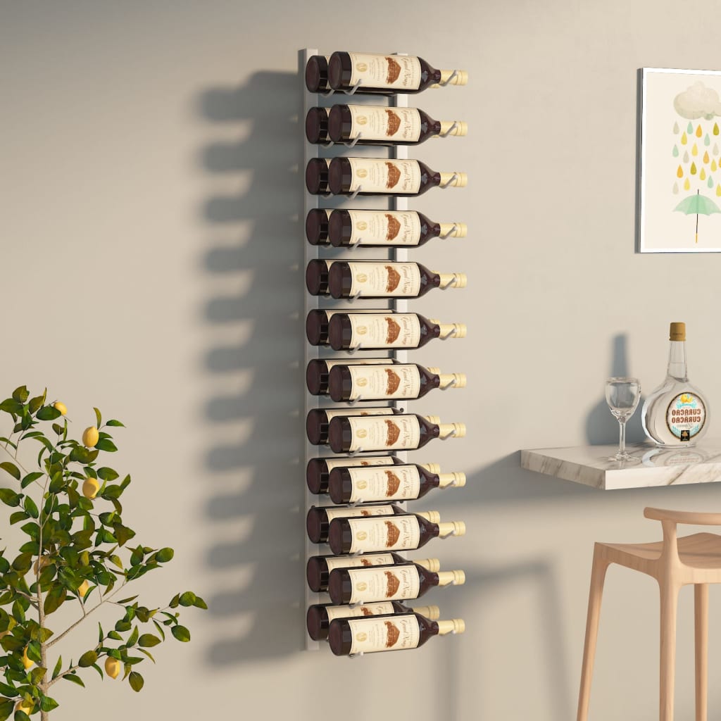 Wand Weinregal für 24 Flaschen Weiß Eisen - Pazzar.ch