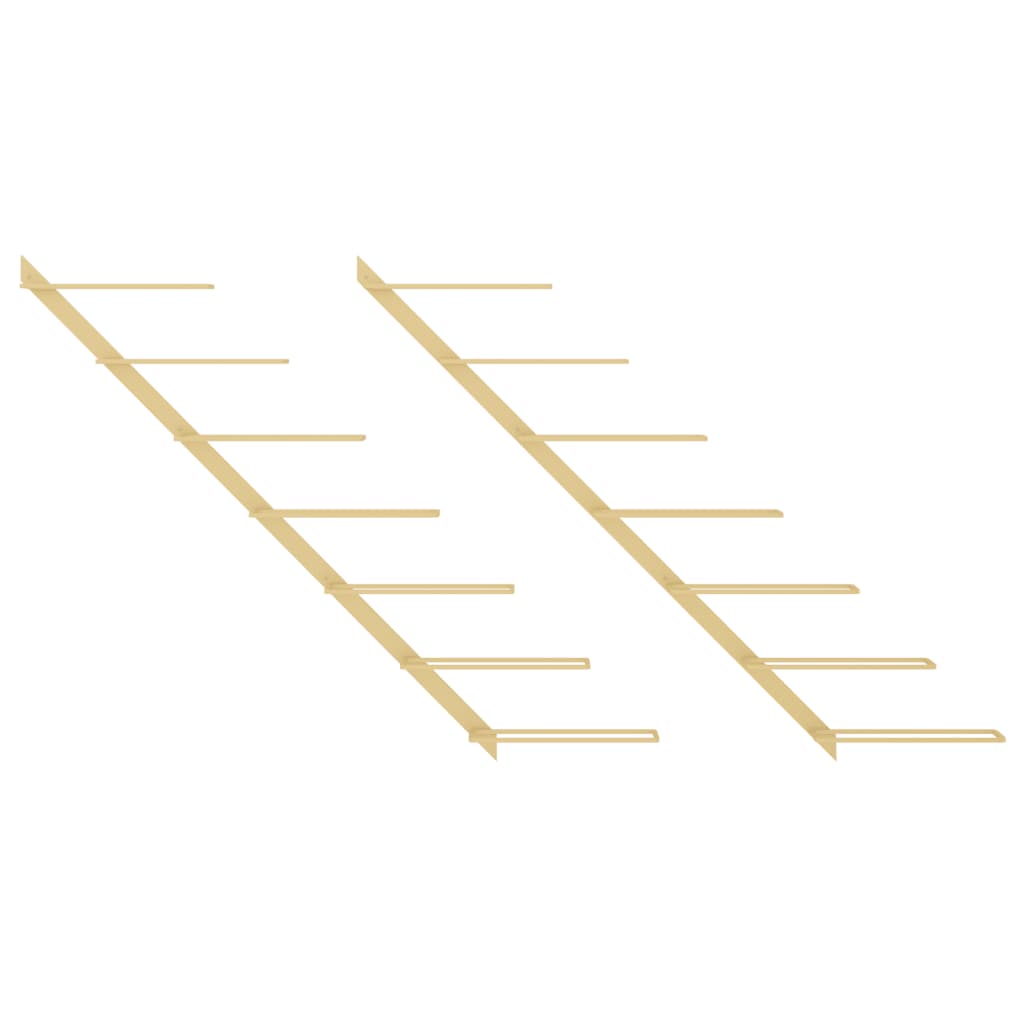 Wand-Weinregale für 7 Flaschen 2 Stk. Golden Metall - Pazzar.ch