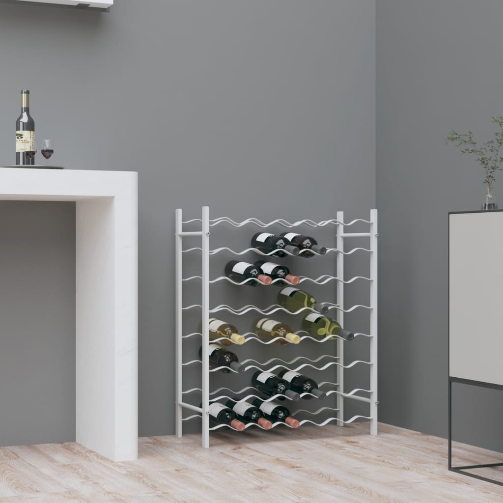 Weinregal für 48 Flaschen Weiß Metall - Pazzar.ch