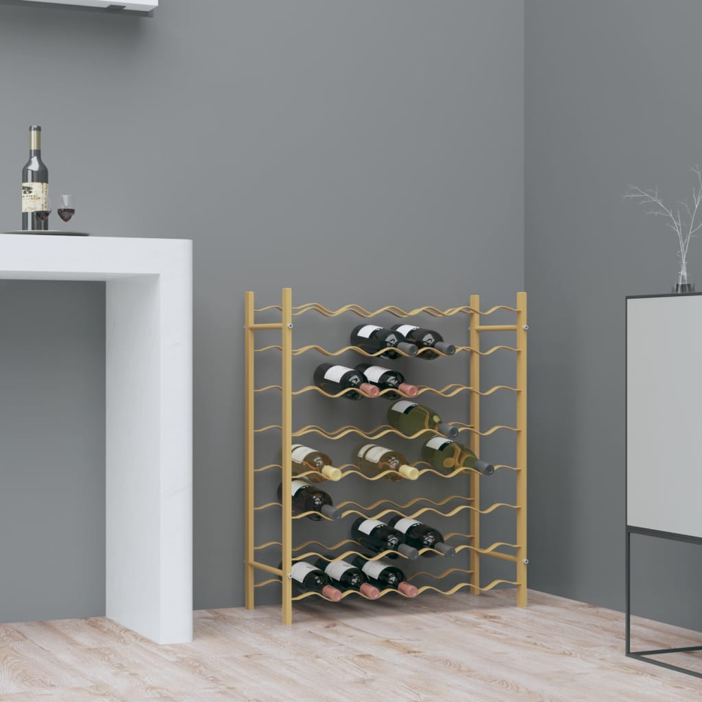 Weinregal für 48 Flaschen Golden Metall - Pazzar.ch
