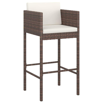 5-tlg. Gartenbar-Set mit Kissen Poly Rattan Braun - Pazzar.ch