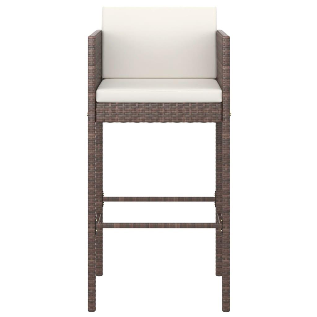 5-tlg. Gartenbar-Set mit Kissen Poly Rattan Braun - Pazzar.ch