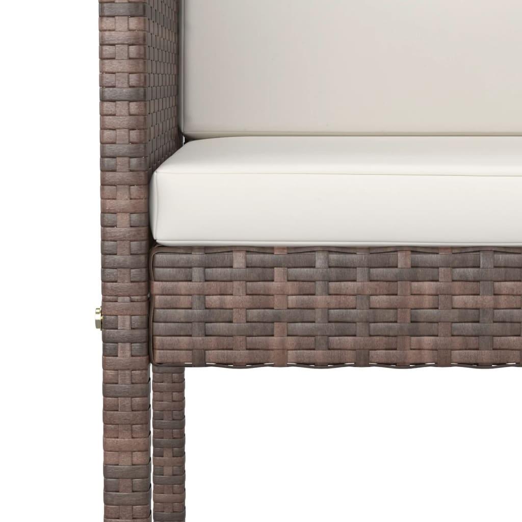 5-tlg. Gartenbar-Set mit Kissen Poly Rattan Braun - Pazzar.ch