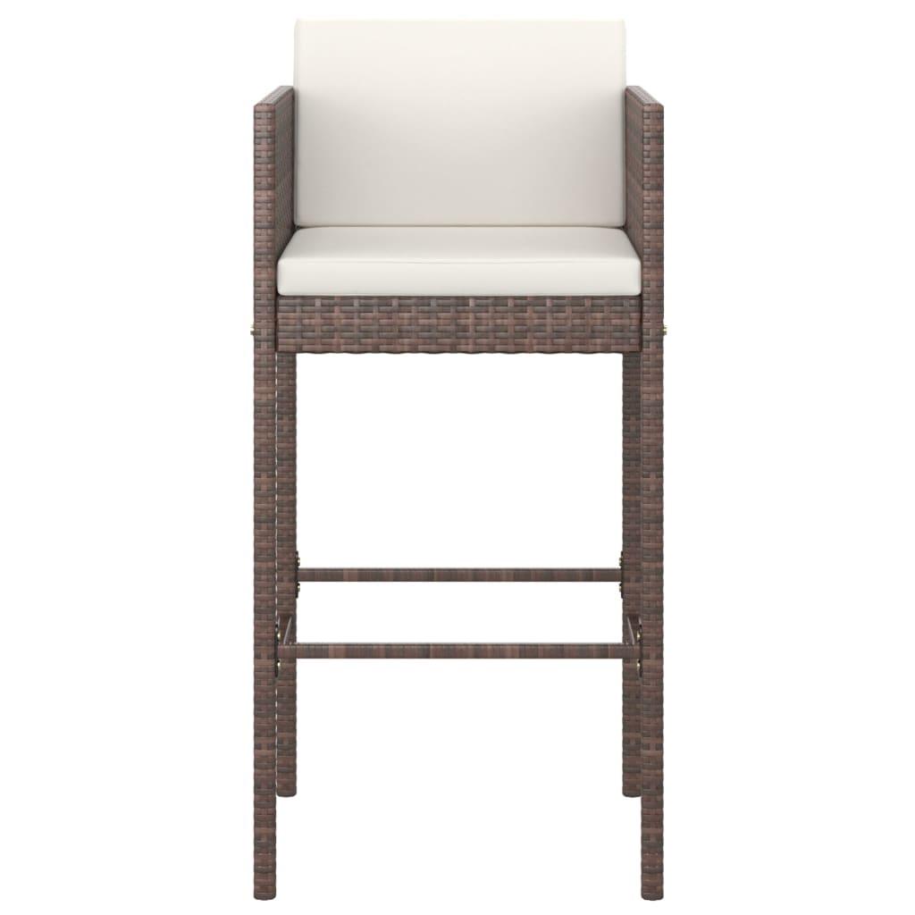 5-tlg. Gartenbar-Set mit Kissen Poly Rattan Braun - Pazzar.ch