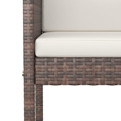 5-tlg. Gartenbar-Set mit Kissen Poly Rattan Braun - Pazzar.ch