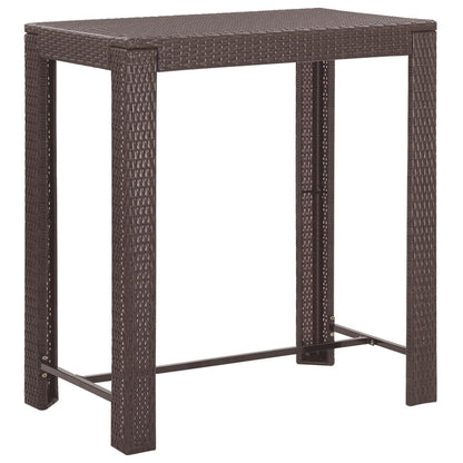 5-tlg. Gartenbar-Set mit Kissen Poly Rattan Braun - Pazzar.ch