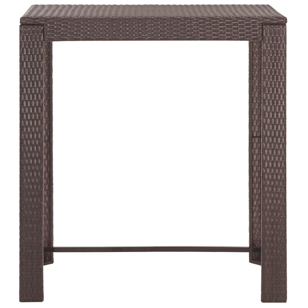 5-tlg. Gartenbar-Set mit Kissen Poly Rattan Braun - Pazzar.ch