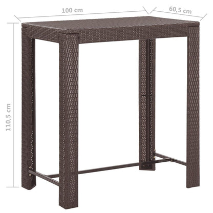 5-tlg. Gartenbar-Set mit Kissen Poly Rattan Braun - Pazzar.ch