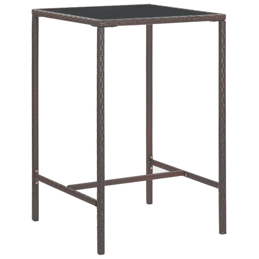 5-tlg. Gartenbar-Set mit Kissen Poly Rattan Braun - Pazzar.ch
