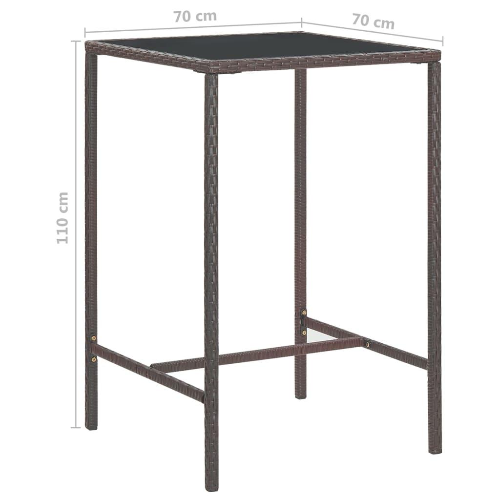 5-tlg. Gartenbar-Set mit Kissen Poly Rattan Braun - Pazzar.ch