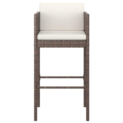 5-tlg. Gartenbar-Set mit Kissen Poly Rattan Braun - Pazzar.ch