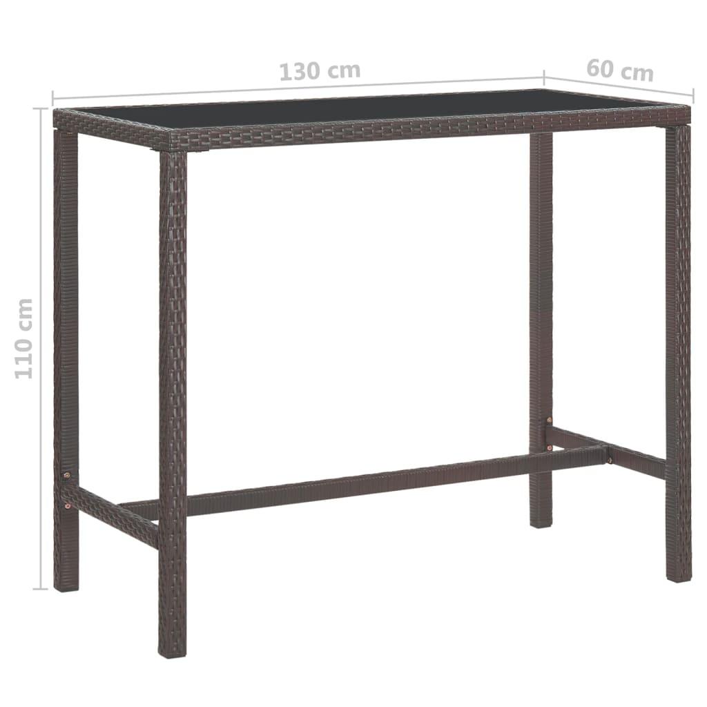 7-tlg. Gartenbar-Set mit Kissen Poly Rattan Braun - Pazzar.ch