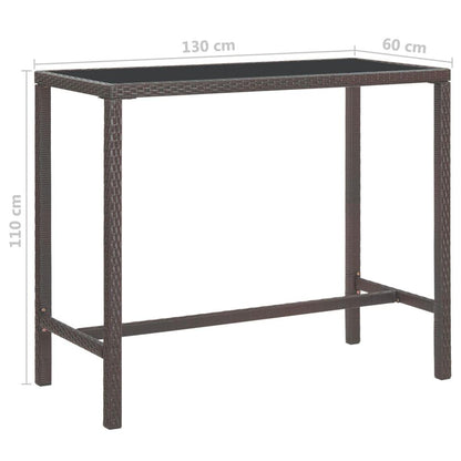 7-tlg. Gartenbar-Set mit Kissen Poly Rattan Braun - Pazzar.ch