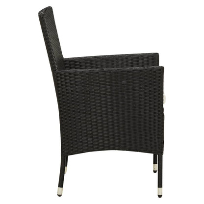 7-tlg. Garten-Essgruppe mit Auflagen Poly Rattan Schwarz - Pazzar.ch