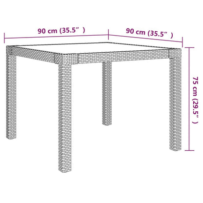 3-tlg. Garten-Essgruppe mit Kissen Poly Rattan Grau - Pazzar.ch
