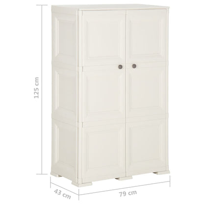 Kunststoffschrank 79x43x125 cm Holzdesign Angora-Weiß - Pazzar.ch
