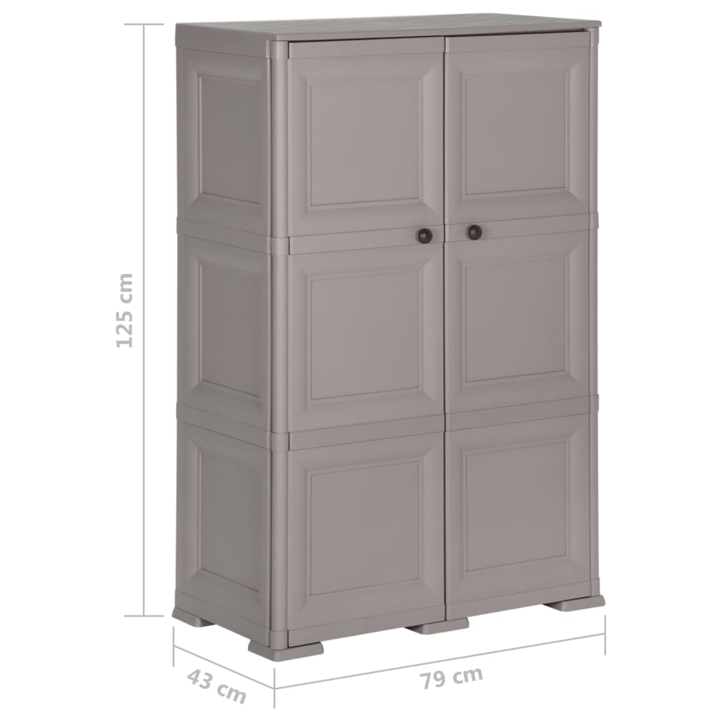 Kunststoffschrank 79x43x125 cm Holzdesign Grau - Pazzar.ch