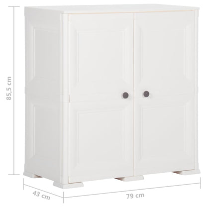 Kunststoffschrank 79x43x85,5 cm Holzdesign Angora-Weiß - Pazzar.ch