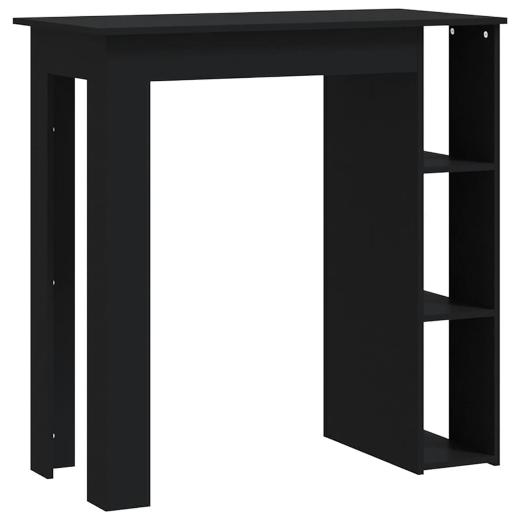 Bartisch mit Regal Schwarz 102x50x103,5 cm Holzwerkstoff - Pazzar.ch