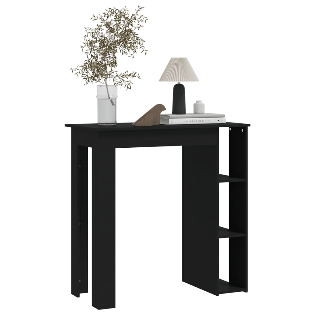 Bartisch mit Regal Schwarz 102x50x103,5 cm Holzwerkstoff - Pazzar.ch